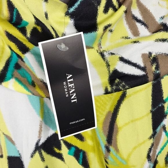 NWT Alfani Silo Palm Blouse - Picture 6 of 8